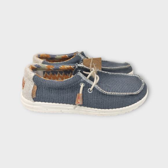 New With Tags Mens Hey Dude Wally Eco Sox Aegean Blue & Tan Size 9 - Picture 5 of 10